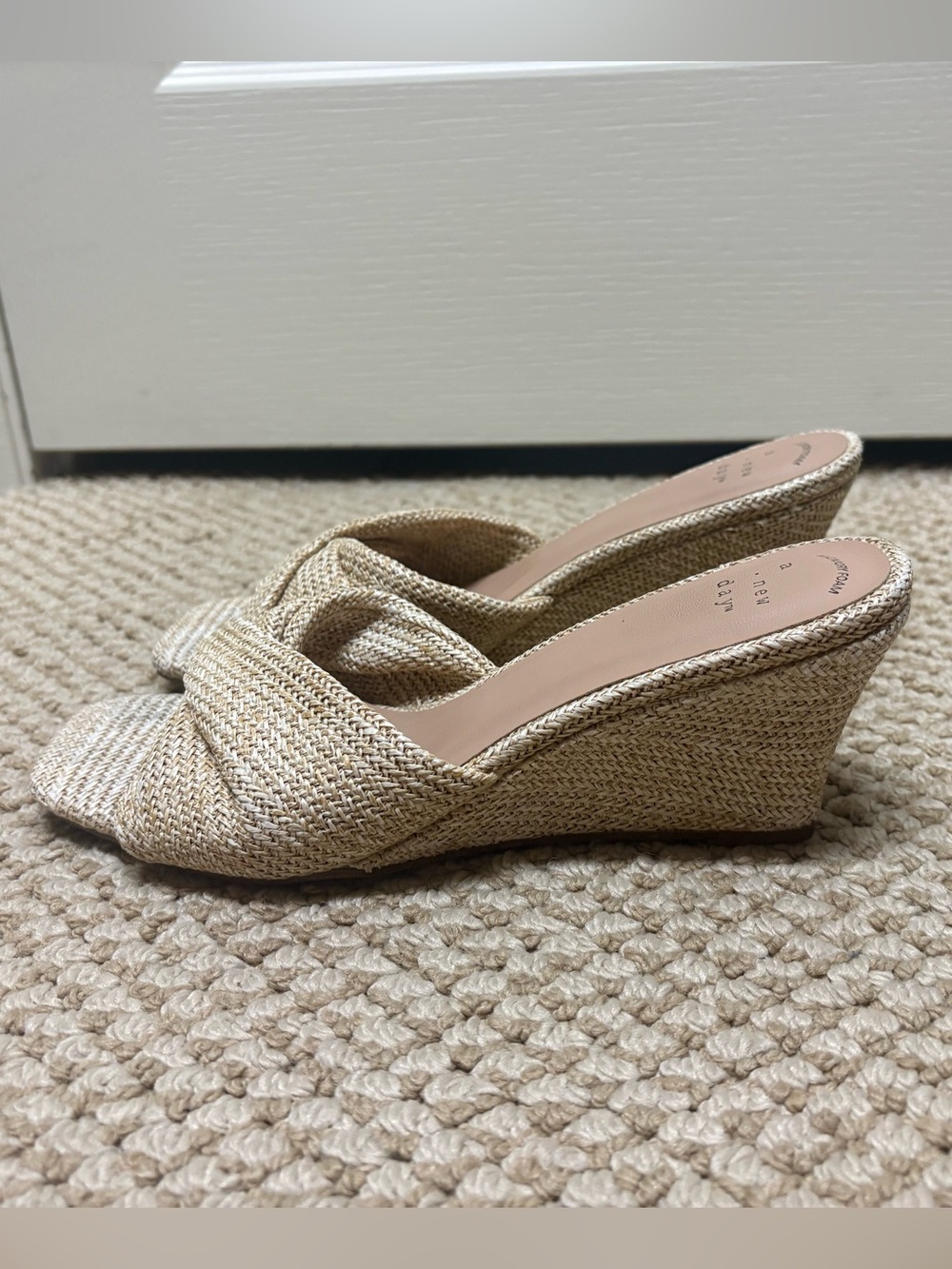 A New Day Beige Amal Wedge Heels